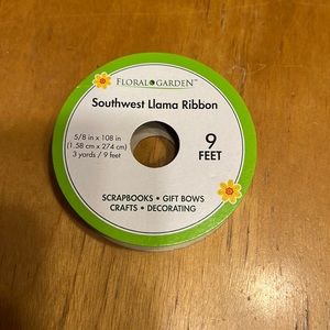 floral garden southwest llama ribbon